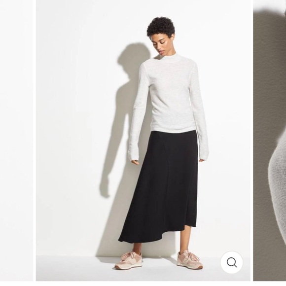 Vince Waffle Mock Neck Turtleneck Sweater 50% Wool 50% Cashmere Heather Gray - Picture 1 of 6